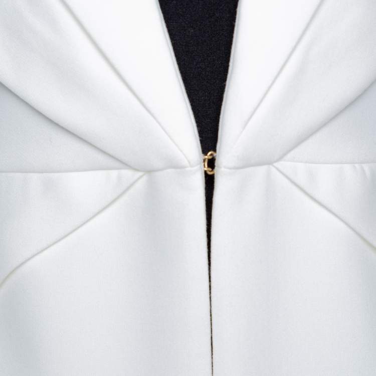 Pre Owned Versace Collection Off White Pleat Detail Blazer M