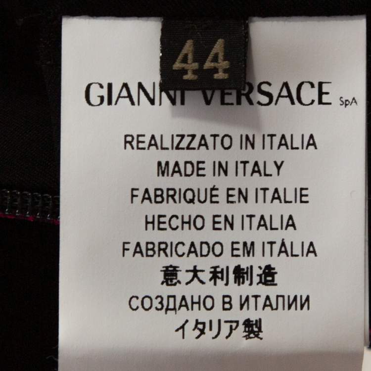 Pre Owned Versace Fuschia Pink Animal & Baroque Print Sheath Dress M