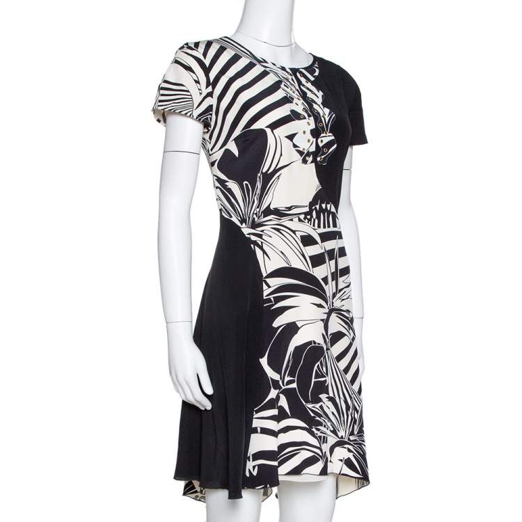 versace black and white dress