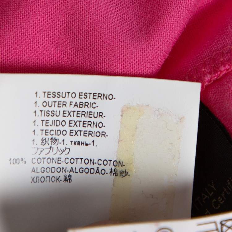 مملوكة مسبقًا Versace Pink Cotton Medusa Appliqued Crew Neck T-Shirt L