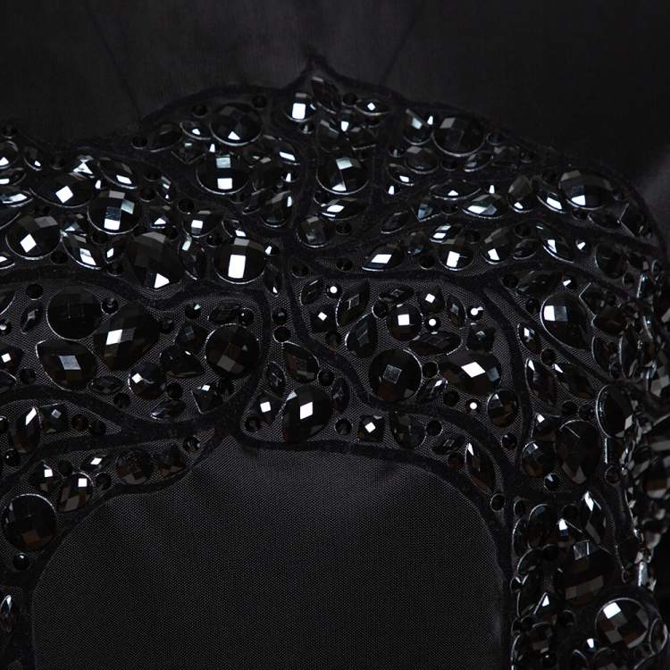 Pre Owned Versace Black Jersey Medusa Embellished Crew Neck T-Shirt L