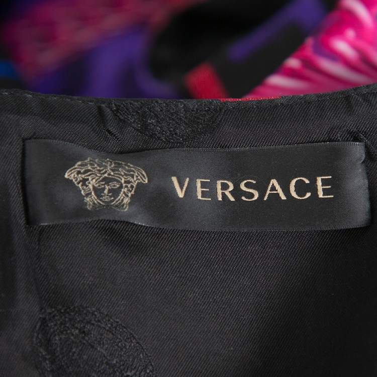 مملوكة مسبقًا Versace Purple Medusa Print Jersey Shift Dress S