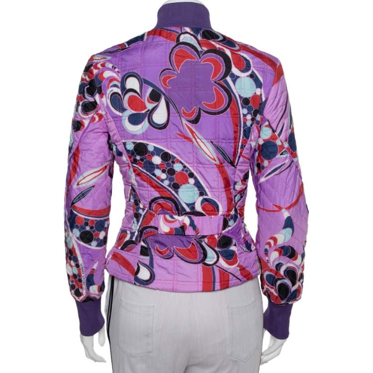 Pre Owned Versace Sport Multicolor Synthetic Quilted Bomber Jacket S