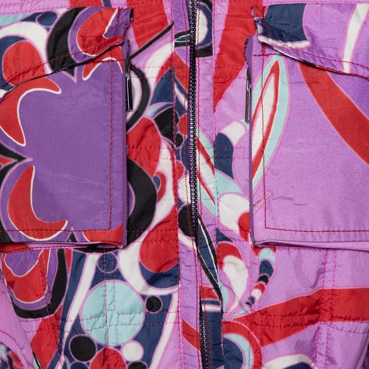 Pre Owned Versace Sport Multicolor Synthetic Quilted Bomber Jacket S