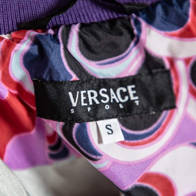Pre Owned Versace Sport Multicolor Synthetic Quilted Bomber Jacket S