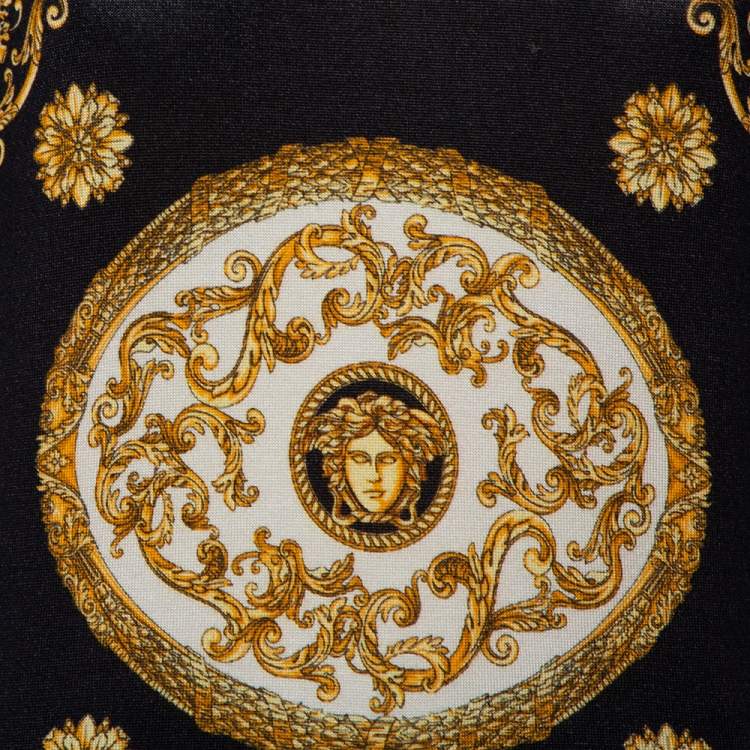 Pre Owned Versace Gold Medusa Head Print Fabric T-Shirt M