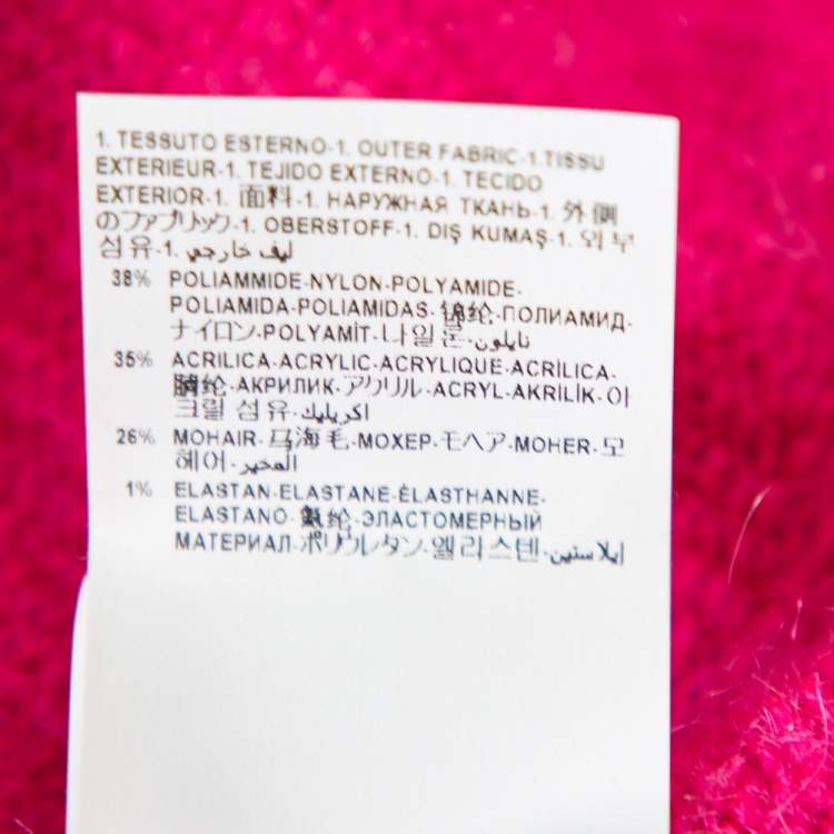 Pre Owned Versace Pink Mohair High Neck Sleeveless Tank Top M