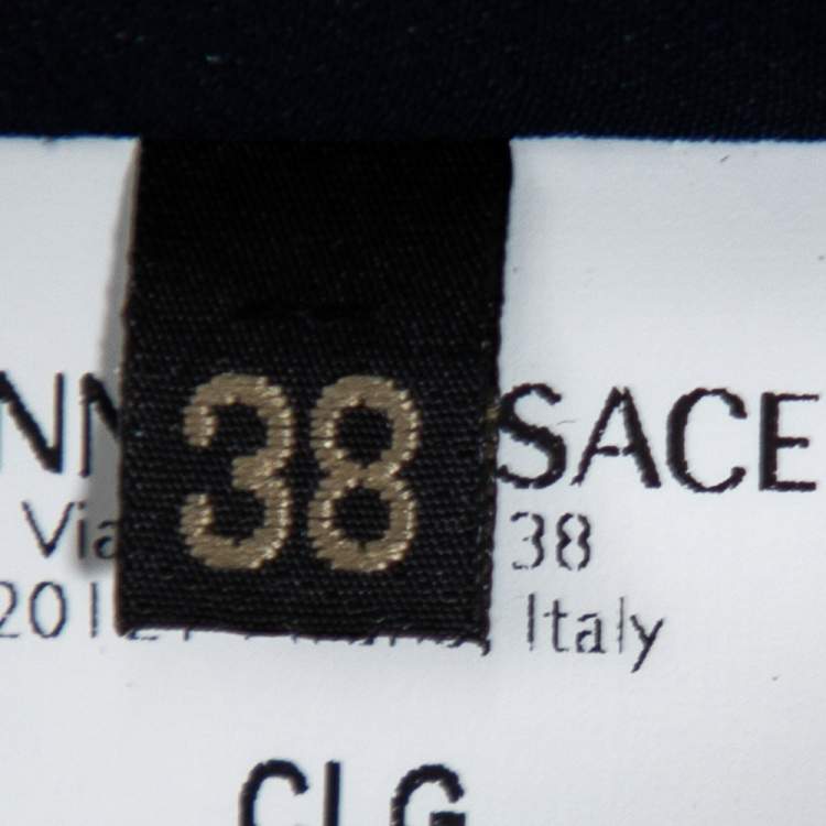Pre Owned Versace Navy Blue & Pink Panelled Sheath Dress S