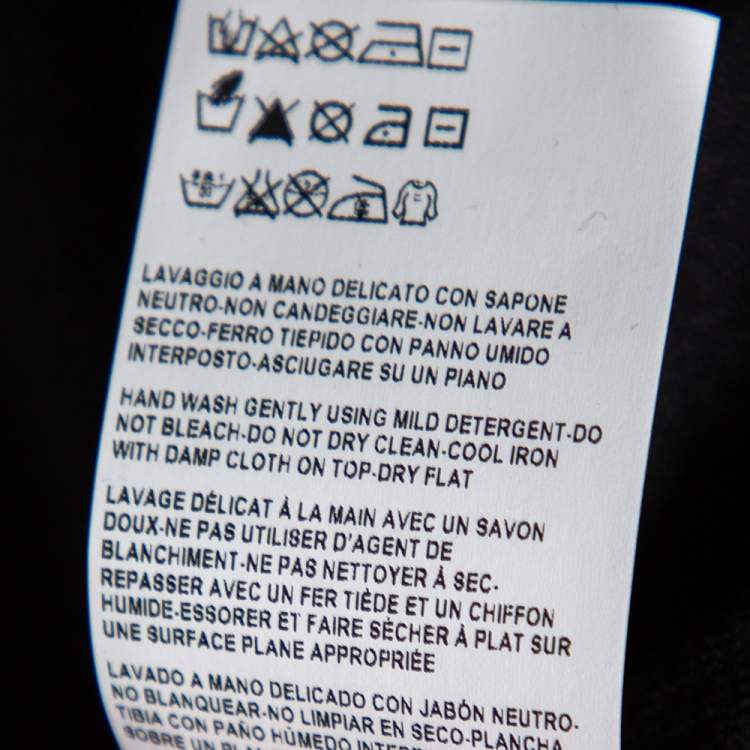 Pre Owned Versace Black Wool Medusa Button Detail Oversized Top M 