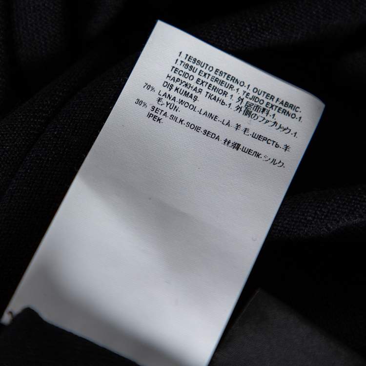Pre Owned Versace Black Wool Medusa Button Detail Oversized Top M 