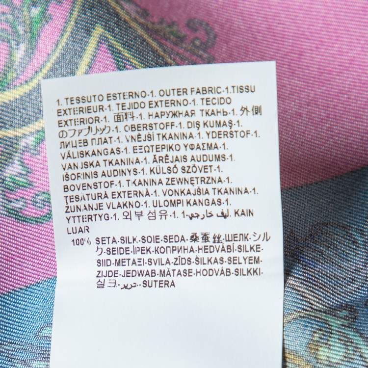 Pre Owned Versace Multicolor Baroque Alphabet Printed Silk Shirt M