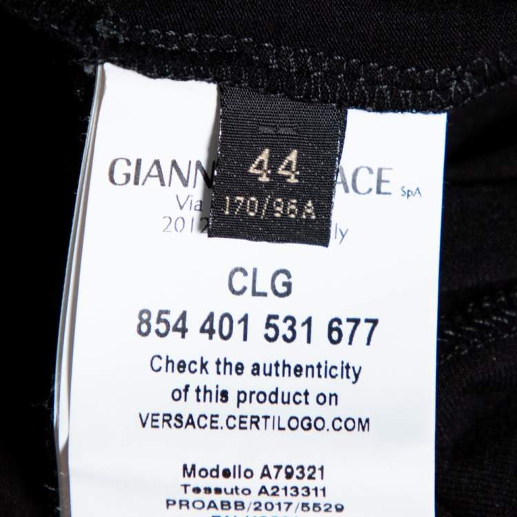 مملوكة مسبقًا Versace Black Jersey Medusa Embellished Short Sleeve T-Shirt M