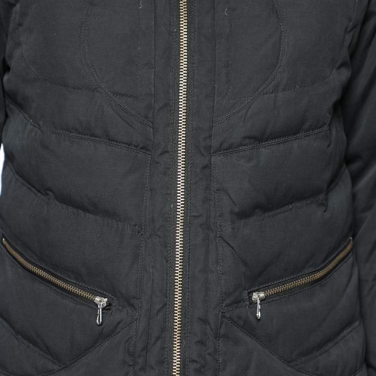 مملوكة مسبقًا Versace Jeans Couture Black Cotton Quilt Detail Zip Front Jacket S