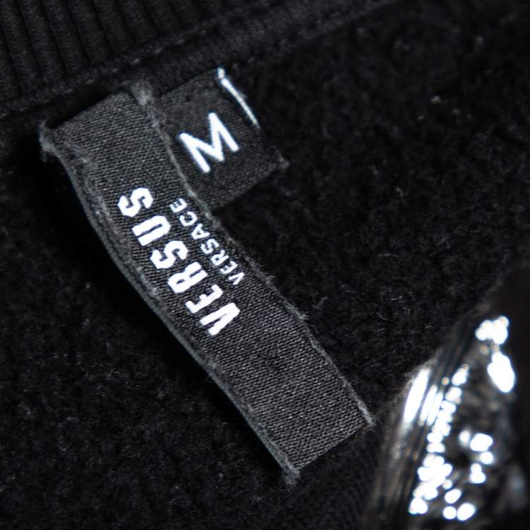 مملوكة مسبقًا Versus Versace Black Cotton Embellished Crewneck Sweatshirt M