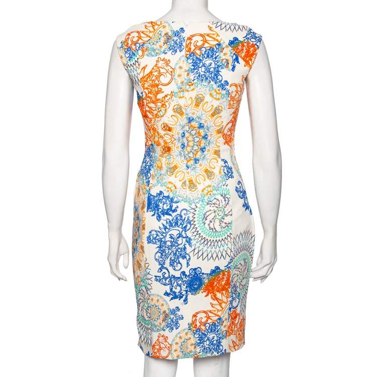 مملوكة مسبقًا Versace Multicolor Printed Crepe Sleeveless Midi Dress M