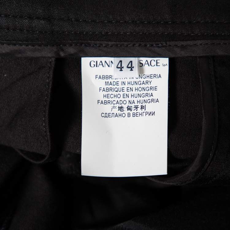 Pre Owned Versace Collection Black Cotton Blend Ruched Hem Trousers M