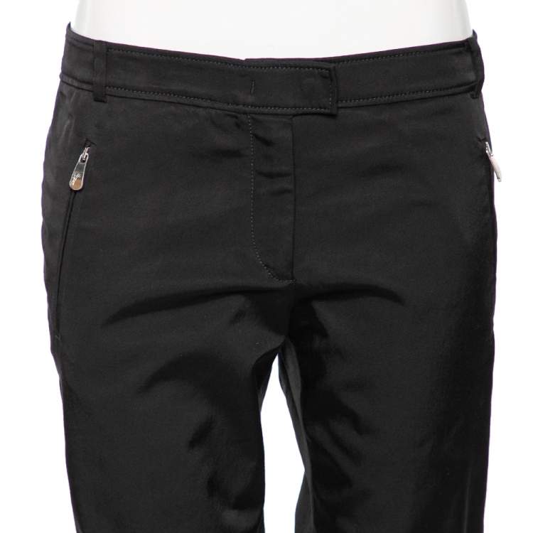 Pre Owned Versace Collection Black Cotton Blend Ruched Hem Trousers M