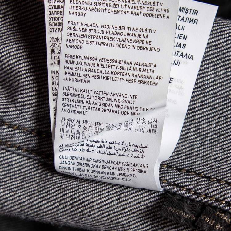 Pre Owned Versace Charcoal Grey Denim Rockstud Detail Button Front Jacket M