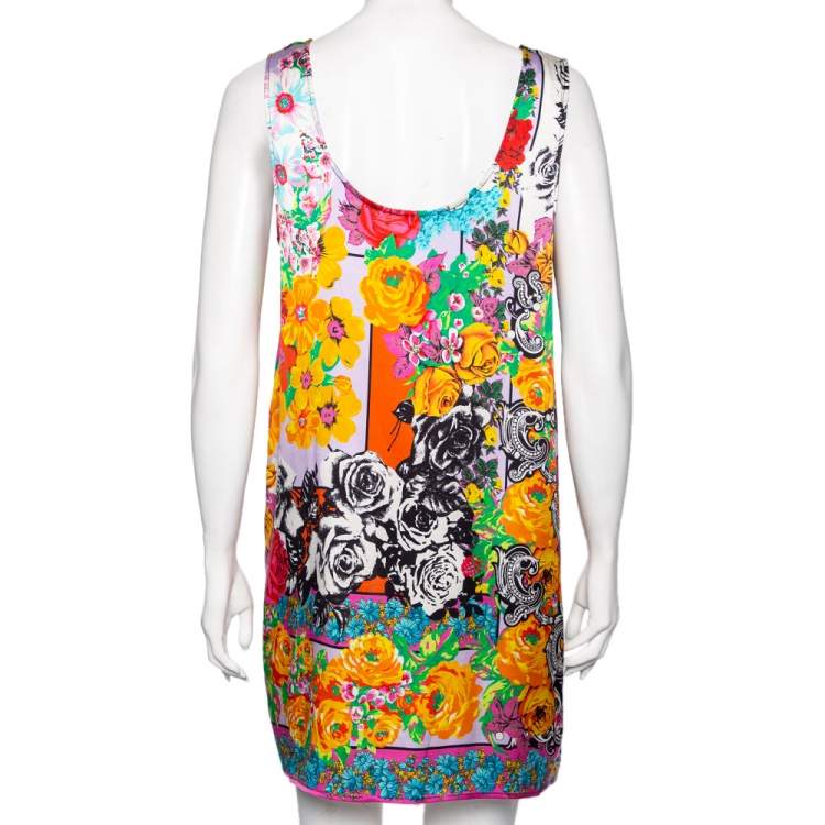 مملوكة مسبقًا Versace Multicolored Printed Silk Sleeveless Top M