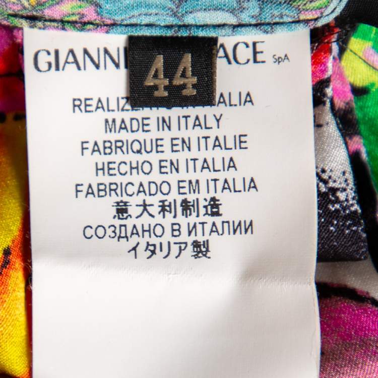 مملوكة مسبقًا Versace Multicolored Printed Silk Sleeveless Top M
