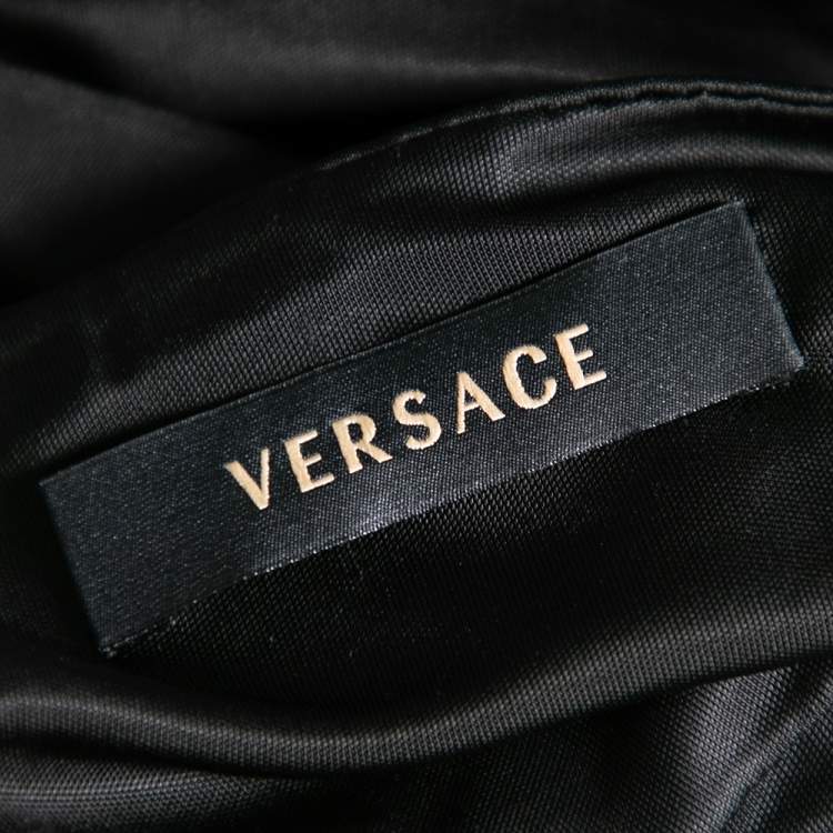 Pre Owned Versace Black Jersey Chain Strap Detailed Top S