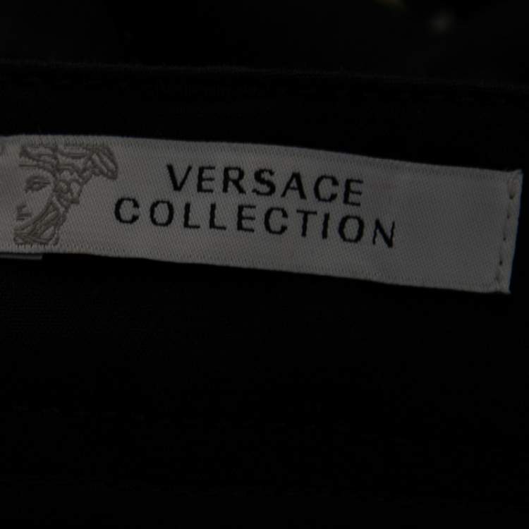 Pre Owned Versace Black Printed Cotton High Waisted Shorts M