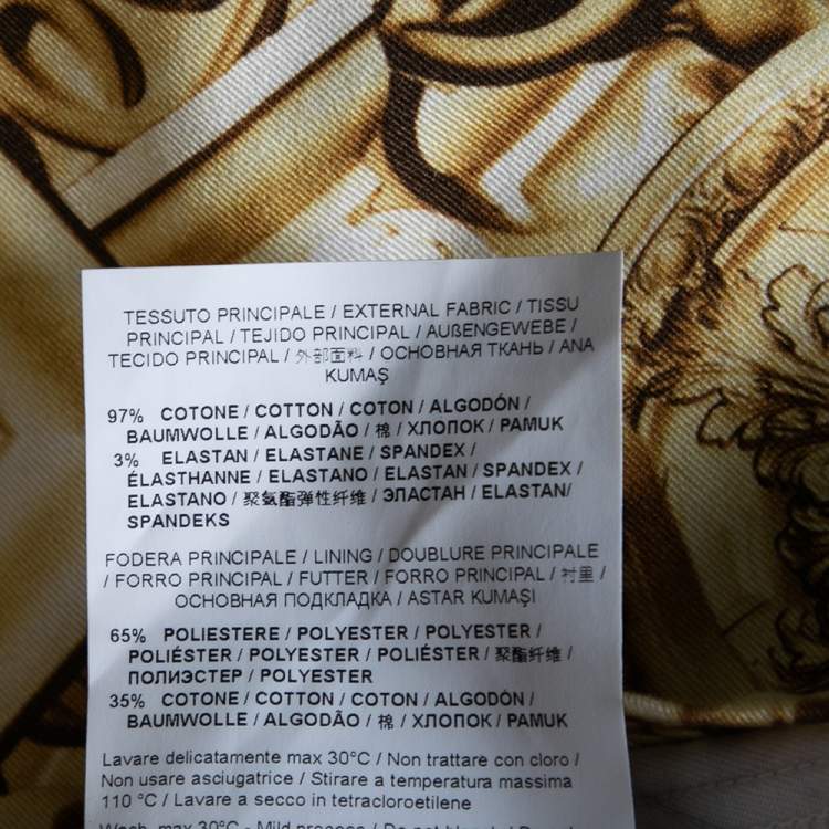 مملوكة مسبقًا Versace Yellow Printed Cotton Button Front Sleeveless Dress S