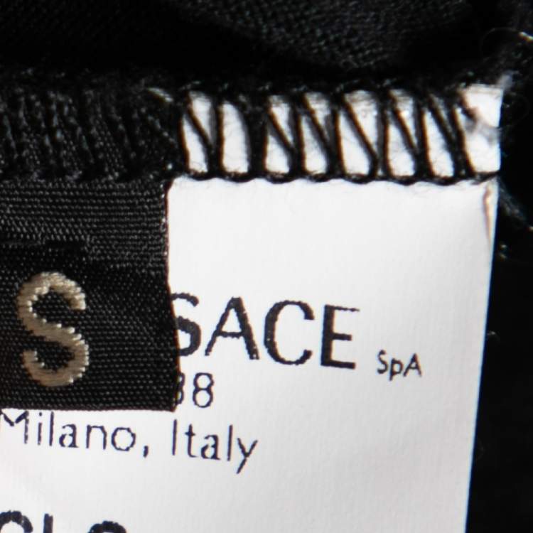 Pre Owned Versace Black Medusa Head Embroidered Cotton T-Shirt S