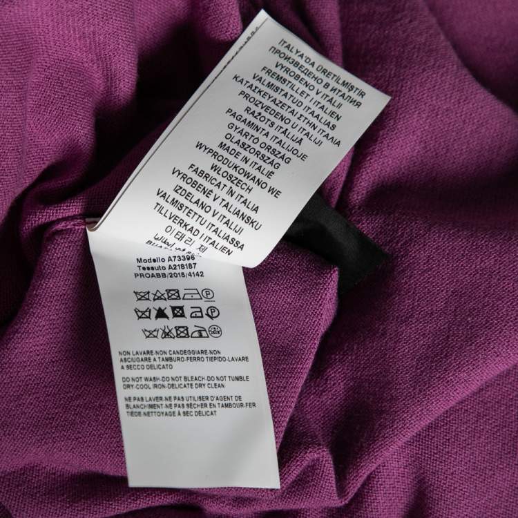 Pre Owned Versace Purple Knit Greca Detailed Long Sleeve Sweater XL