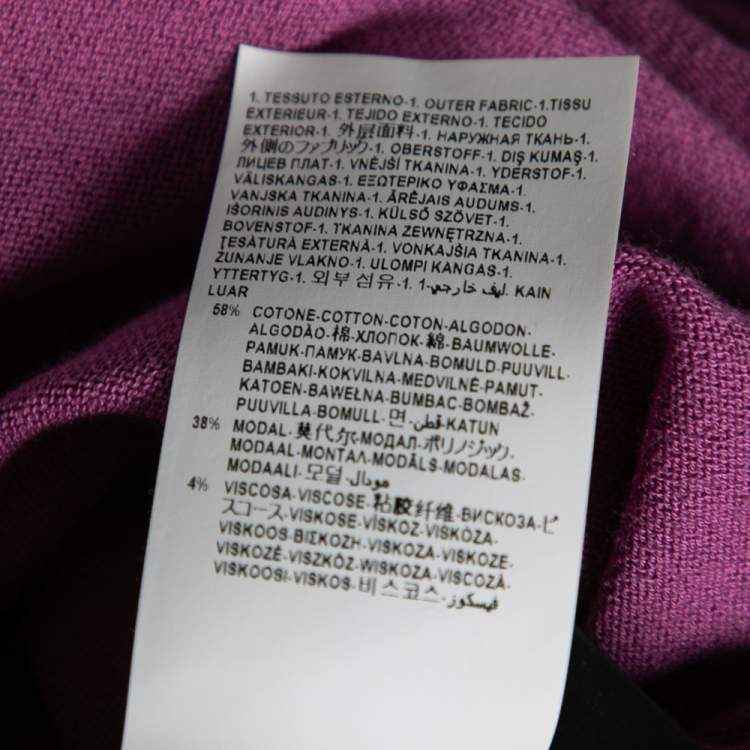Pre Owned Versace Purple Knit Greca Detailed Long Sleeve Sweater XL