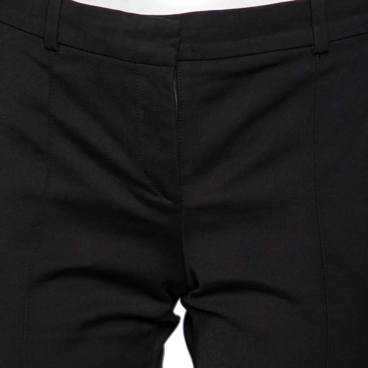 Pre Owned Versace Black Knit Straight Leg Trousers M