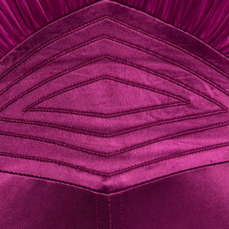 Pre Owned Versace Dark Purple Satin Halter Neck Mini Dress M