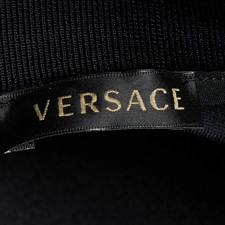 مملوكة مسبقًا Versace Black Knit Medusa Embellished Sweatshirt S