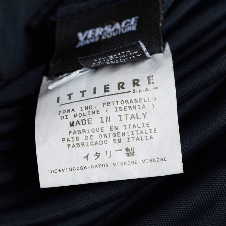 Pre Owned Versace Black Jersey Cut Out Detail Dress M