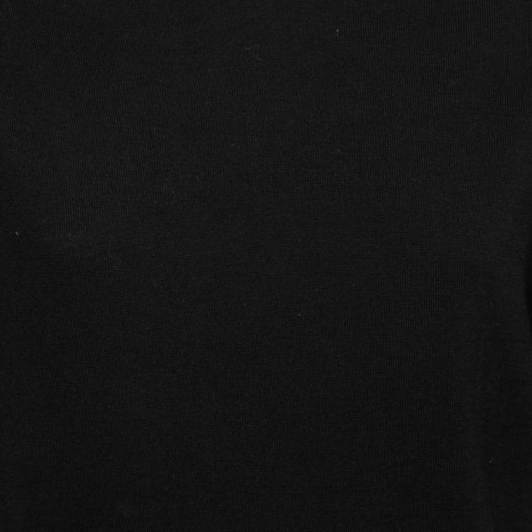 Pre Owned Versace Black Wool Button-Embellished Knitted Jumper S  