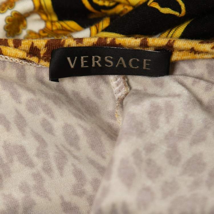 Pre Owned Versace Multicolor Tiger Printed Jersey Short Sleeve T-Shirt L