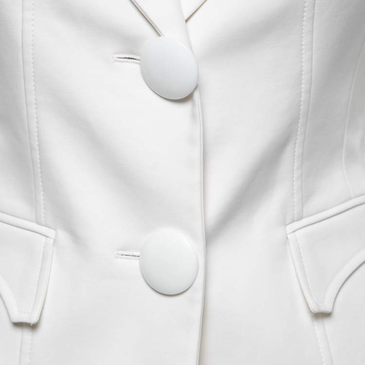 Pre Owned Versace Vintage White Stretch Cotton Single-Breasted Blazer S