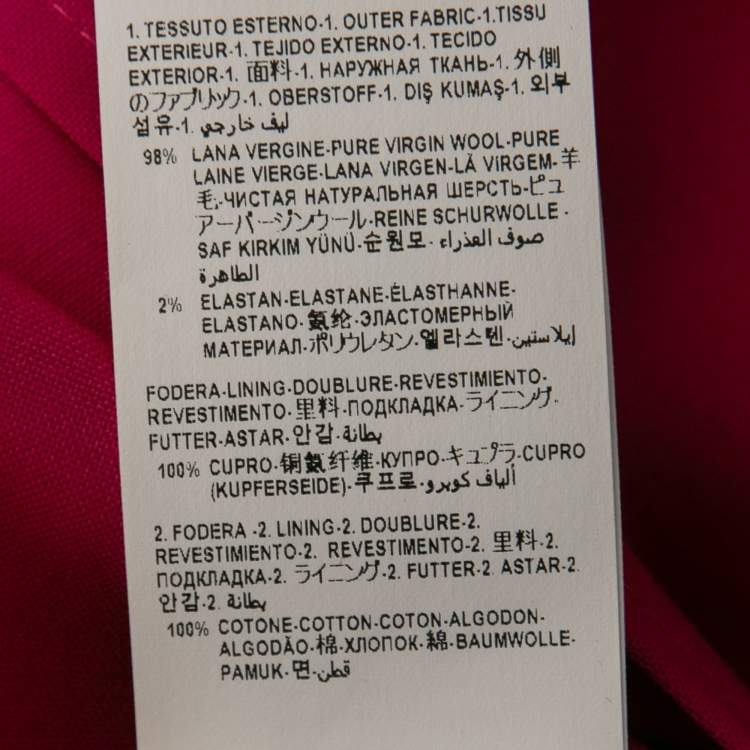 Pre Owned Versace Pink Wool Single Breasted Blazer L