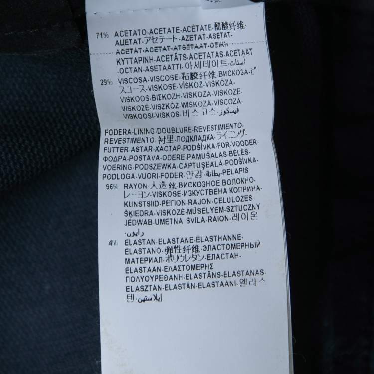 Pre Owned Versace Navy Blue Stretch Contrast Piping Detail Leggings S
