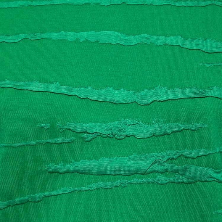 Pre Owned Versace Green Jacquard Stripe Knit Sweater S 