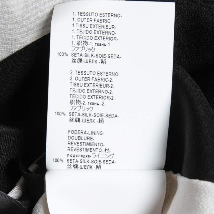 Pre Owned Versace Monochrome Printed Silk Crepe Dress M