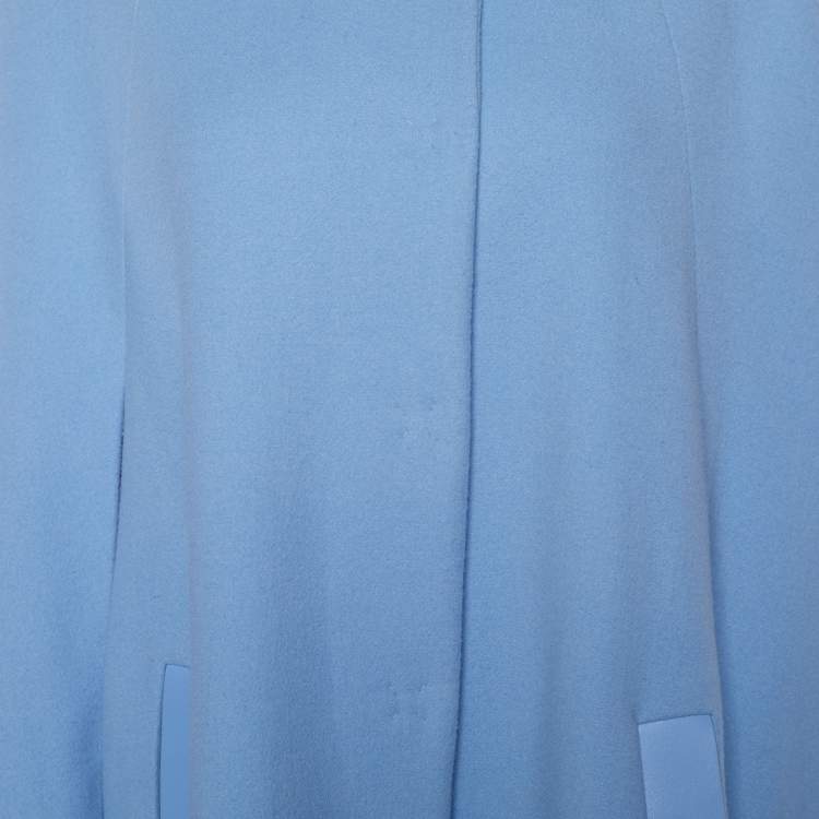 Pre Owned Versace Light Blue Wool Flared Cape M