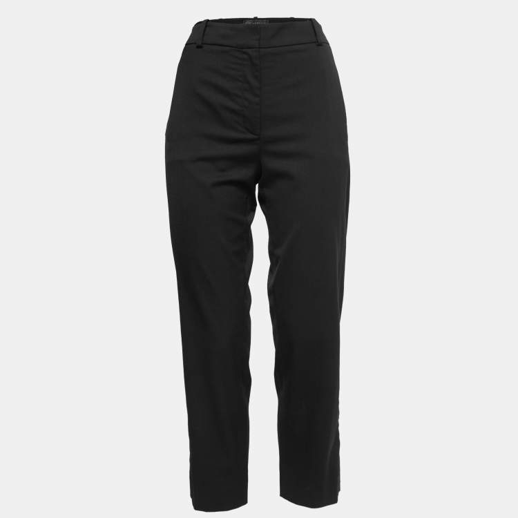 Versace Black Crepe Straight Leg Trousers M Versace | The Luxury Closet