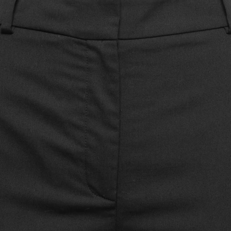 Pre Owned Versace Black Crepe Straight Leg Trousers M