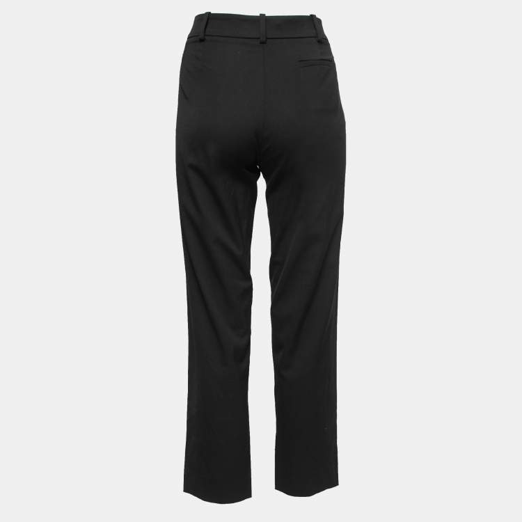 Pre Owned Versace Black Crepe Straight Leg Trousers M