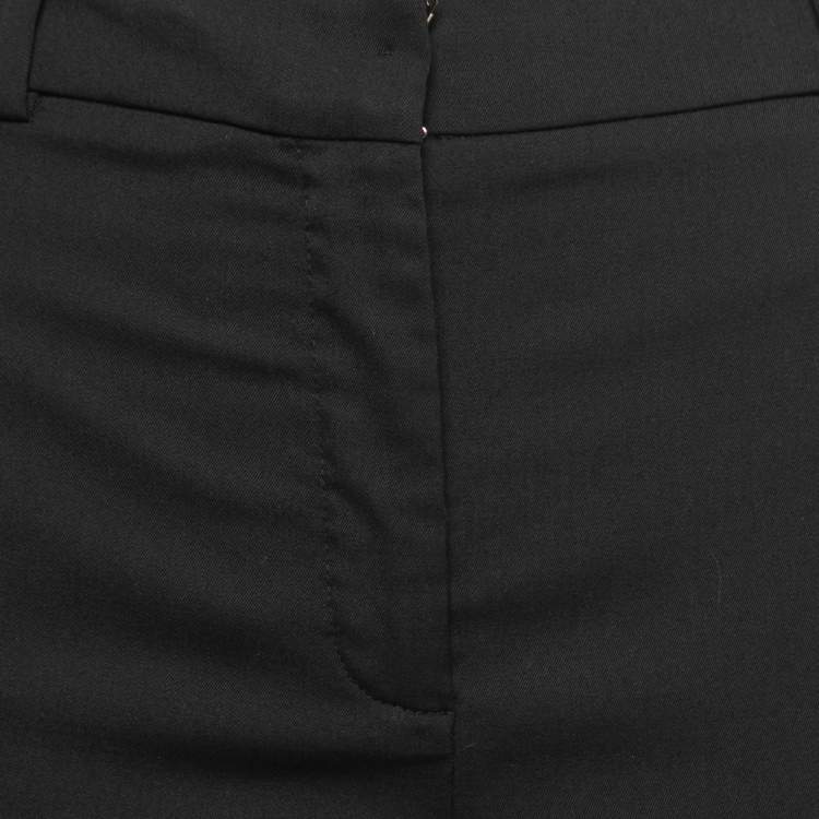 Pre Owned Versace Black Crepe Straight Leg Trousers M