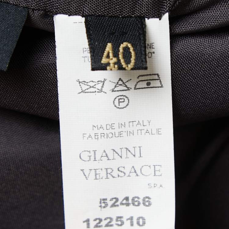 Pre Owned Versace Black Wool & Silk Pencil Skirt S