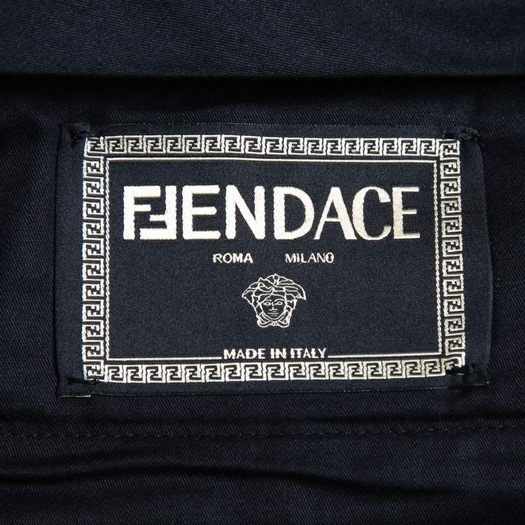 Pre Owned Fendi x Versace Multicolor Printed Cotton Bermuda Shorts L