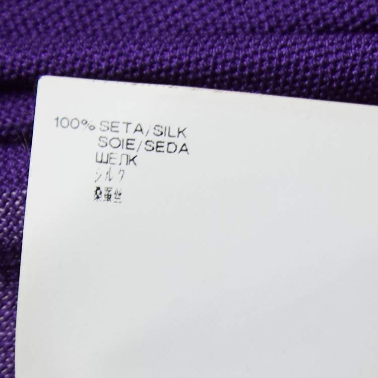 Pre Owned Versace Purple Silk Knit Contrast Trim Sleeveless Top L