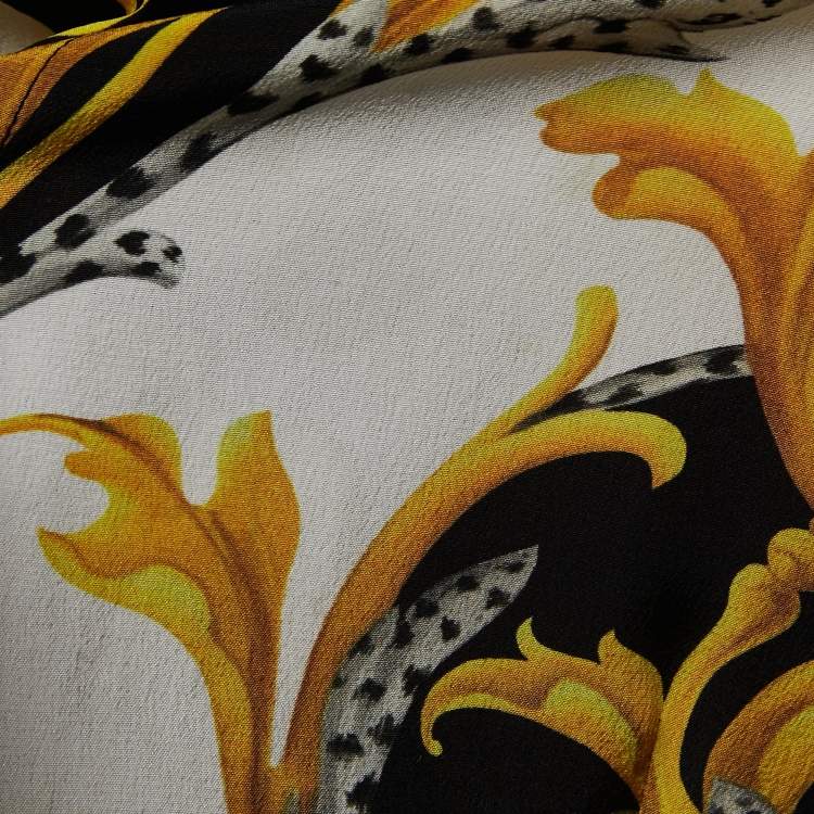 Pre Owned Versace Black/Gold Baroque Printed Silk Shirt S